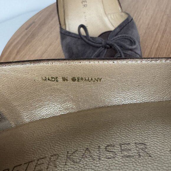 Peter Kaiser Two Tones Brown Taupe Bow Low‎ Heels suede Leather Womens 7US / 5UK - Picture 7 of 8